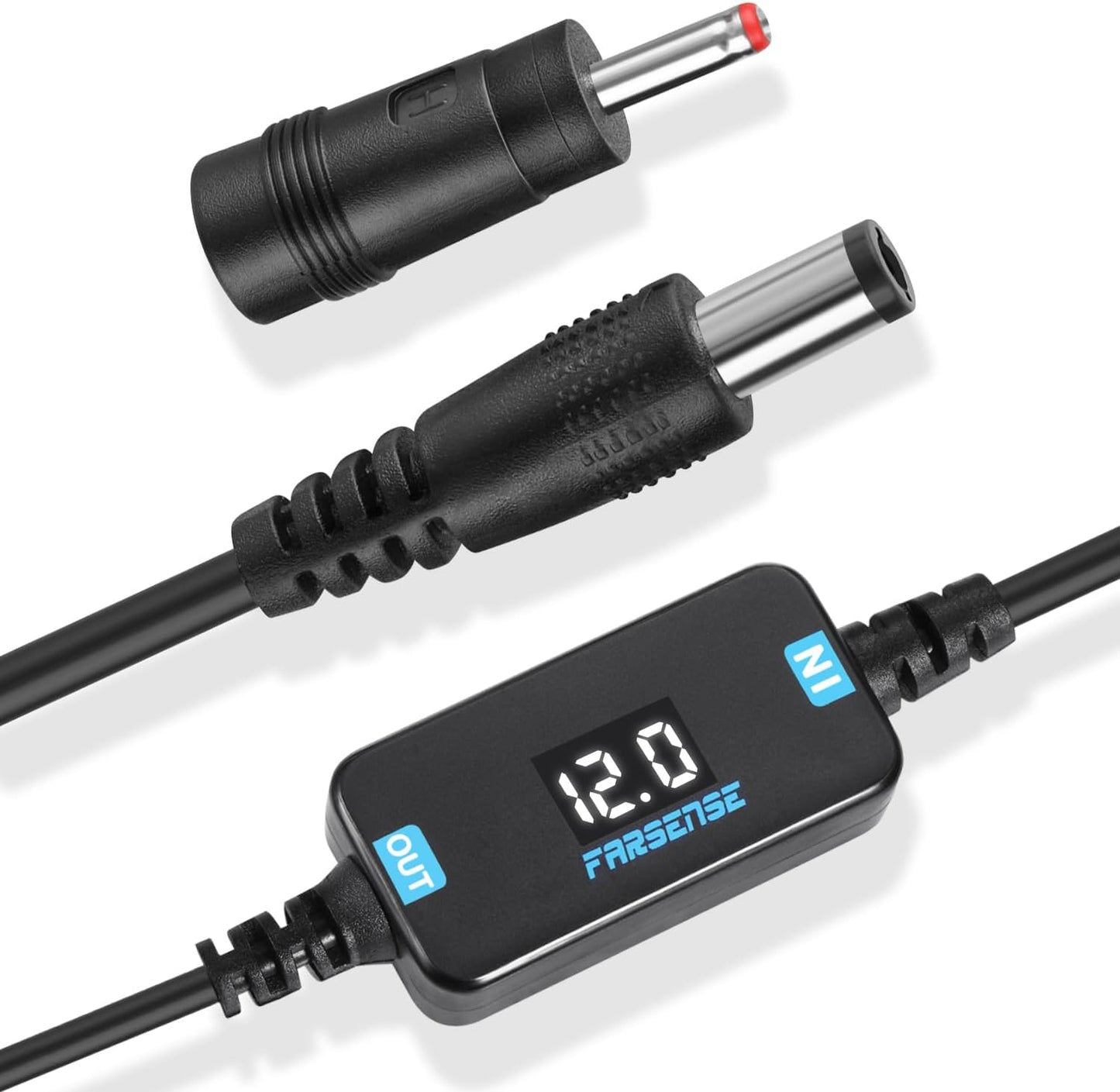 Cable de alimentación elevador de voltaje, USB CC de 5 V a 12 V (3 pies), adaptador USB C a CC de 12 V con conector de CC, convertidor Boost