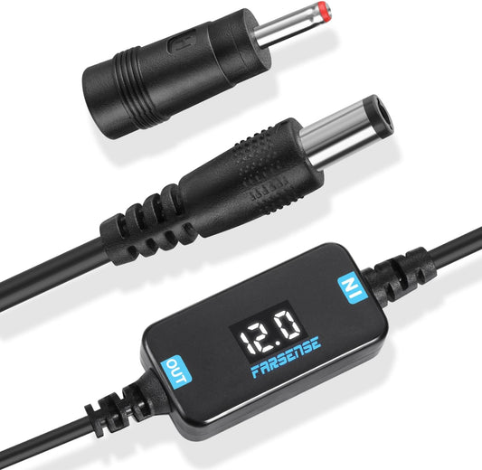 Cable de alimentación elevador de voltaje, USB CC de 5 V a 12 V (3 pies), adaptador USB C a CC de 12 V con conector de CC, convertidor Boost