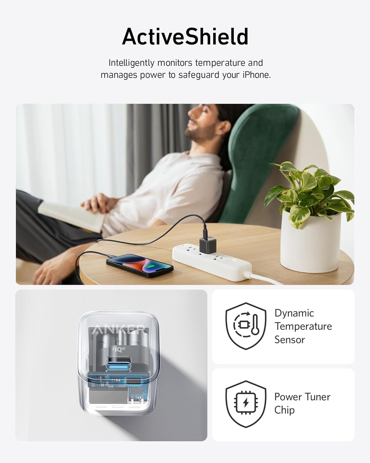 Anker - (Anker Nano Pro) 20W PIQ 3.0, cargador rápido durable, cargador USB C para iPhone 13/13 Mini/13 Pro/13 Pro Max/12, iPad/iPad Mini, Pixel, y más.